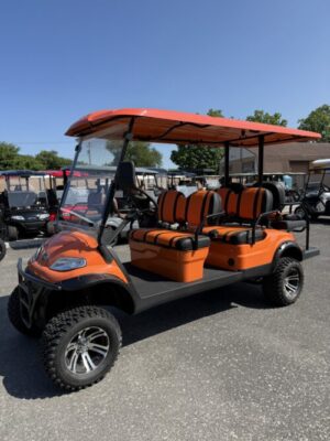 2023 Used Elite Alset EV6L Orange 48 volt Low Speed Vehicle LSV street legal cart, 399 miles For Sale