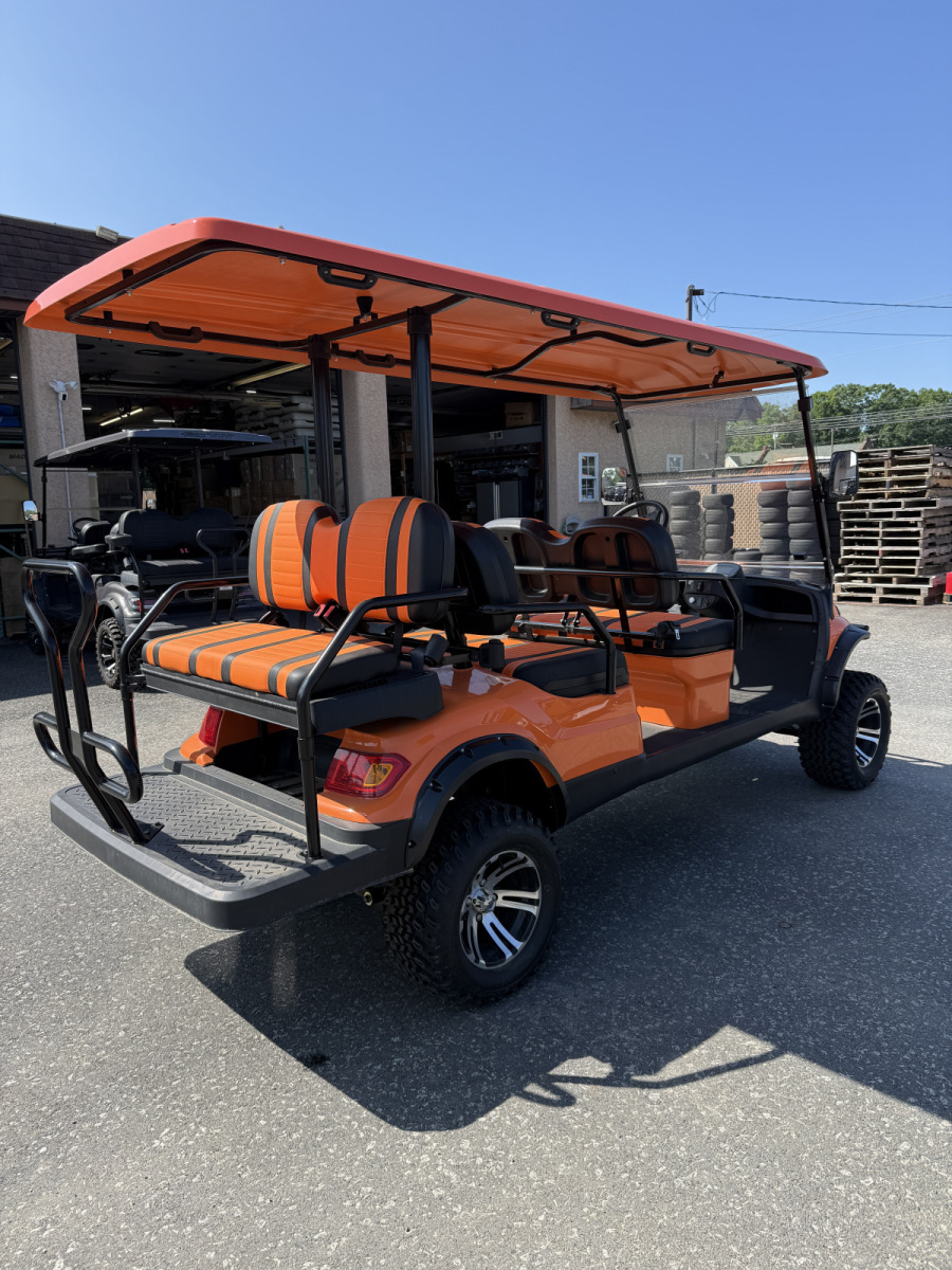 2023 Used Elite Alset EV6L Orange 48 volt Low Speed Vehicle LSV street legal cart, 399 miles For Sale - Image 3