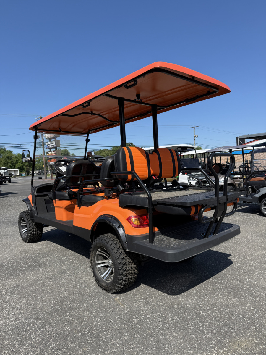 2023 Used Elite Alset EV6L Orange 48 volt Low Speed Vehicle LSV street legal cart, 399 miles For Sale - Image 4