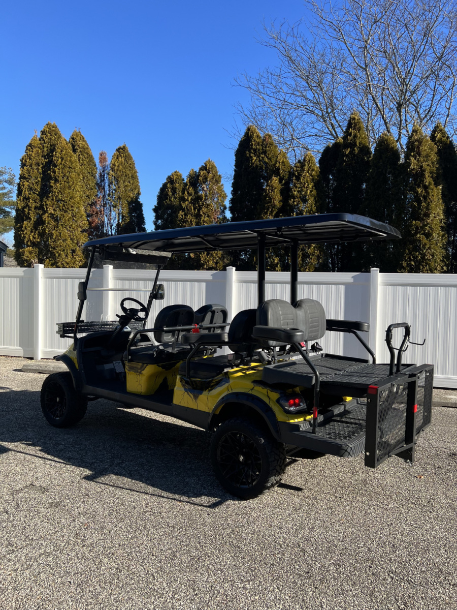 2022 Used Icon I60L Custom Yellow/Black 48 volt Lithium Low Speed Vehicle LSV street legal cart, LOADED For Sale - Image 2