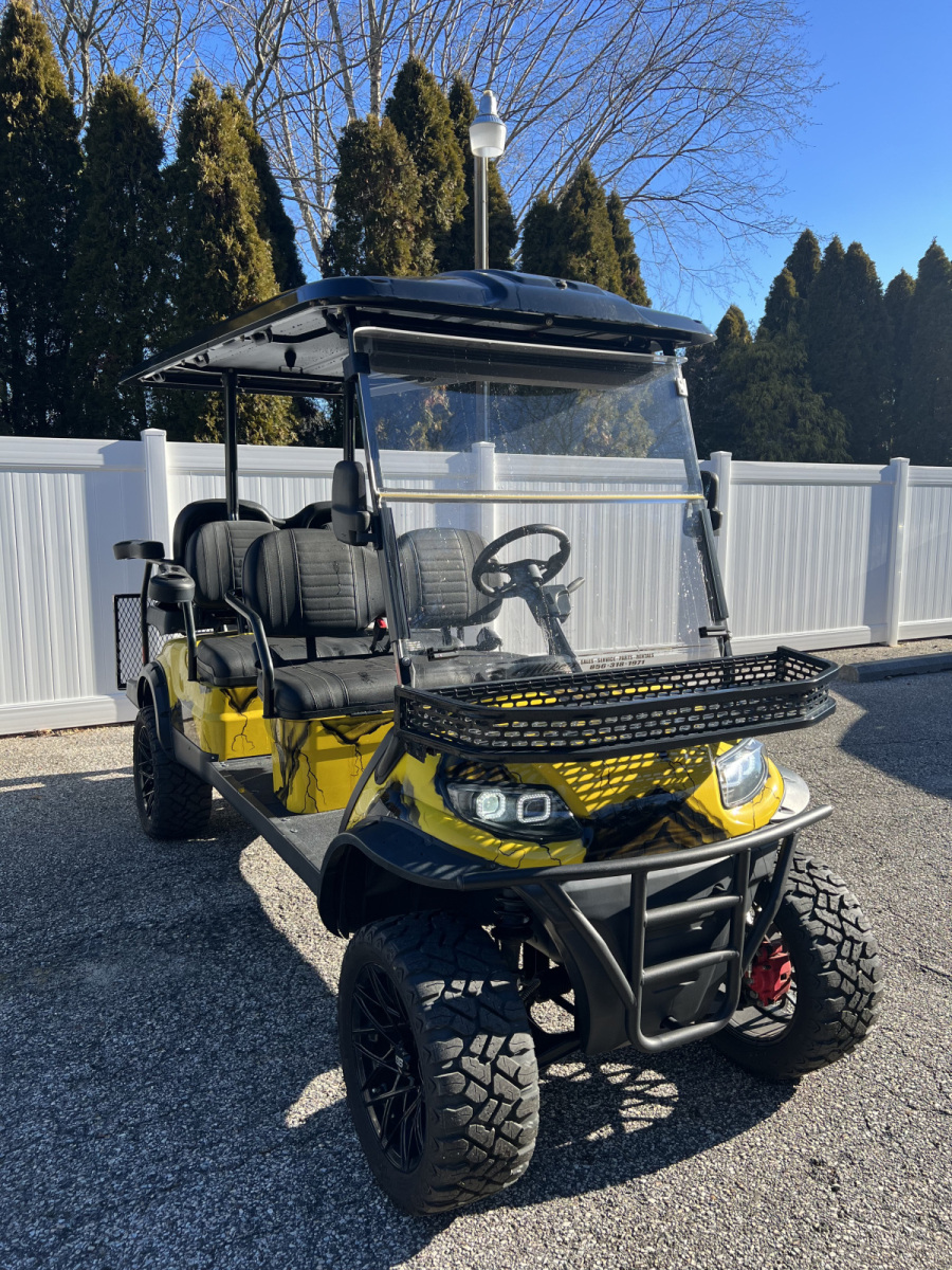 2022 Used Icon I60L Custom Yellow/Black 48 volt Lithium Low Speed Vehicle LSV street legal cart, LOADED For Sale - Image 5