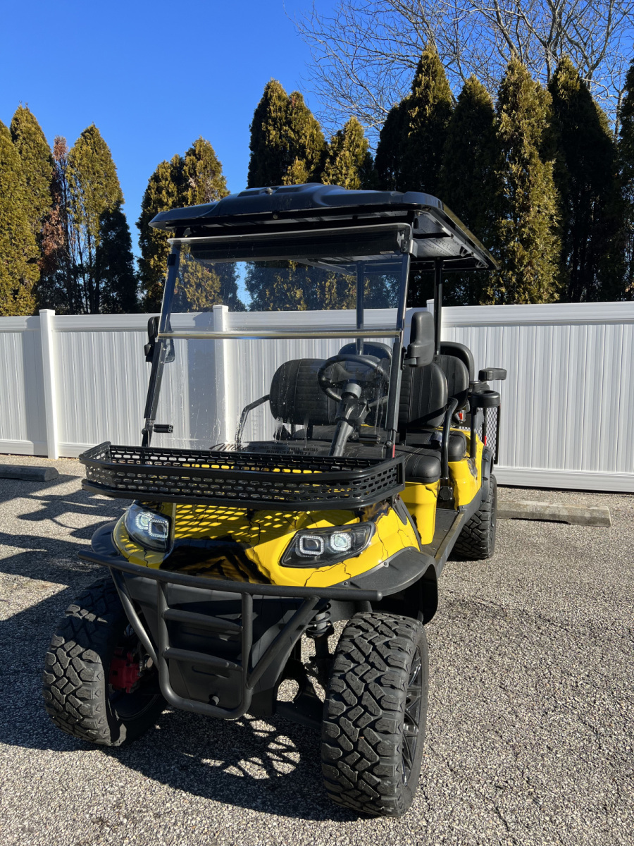 2022 Used Icon I60L Custom Yellow/Black 48 volt Lithium Low Speed Vehicle LSV street legal cart, LOADED For Sale - Image 4
