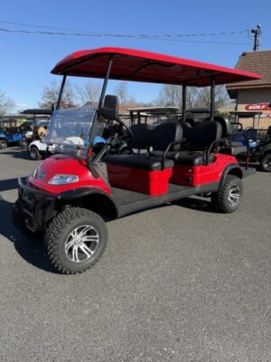 2023 Used Elite Alset EV6L Fire Red 48 volt Low Speed Vehicle LSV street legal cart, 36 miles